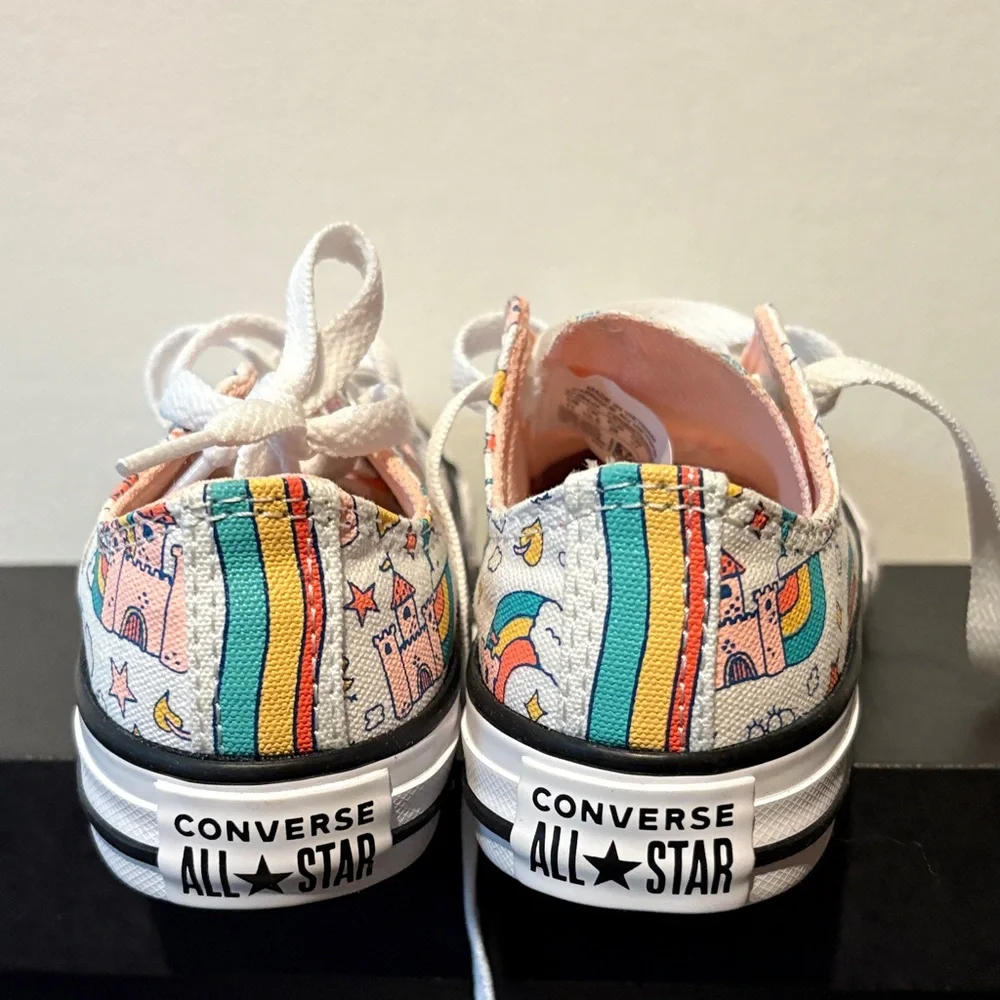 Converse Kids' White Sneakers with Colorful Print - Picture 3 of 6